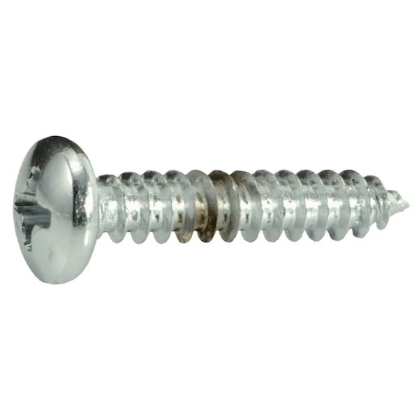 Midwest Fastener Sheet Metal Screw, #10 x 1 in, Chrome Plated Steel Pan Head Phillips Drive, 10 PK 34692 - main